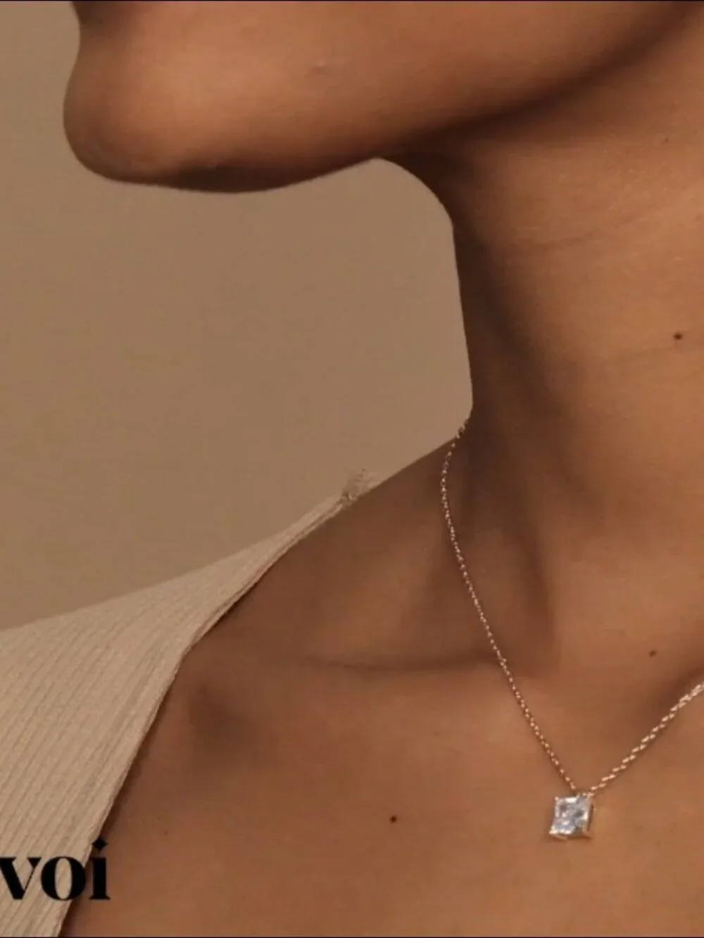 14K Gold Plated Cubic Zirconia Pendant Necklace Adjustable Slider